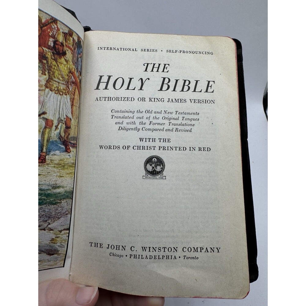 The Holy Bible King James Version Christ Words In Red Vintage
